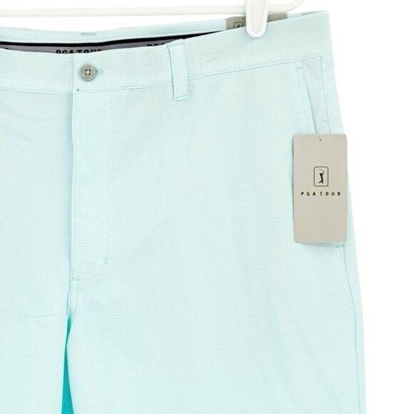 PGA Tour Men Active Gripper Waistband UPF 50 Stretch Light Blue Shorts Sz 36 NWT - Picture 3 of 11